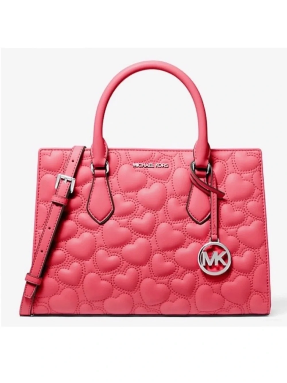 MICHAEL KORS Sheila Medium Heart Embroidered Satchel Crossbody